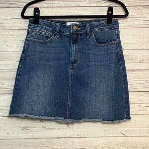 JBD Just Black Denim Medium Wash Raw Hem Mini Skirt AB981K Mens Blue M